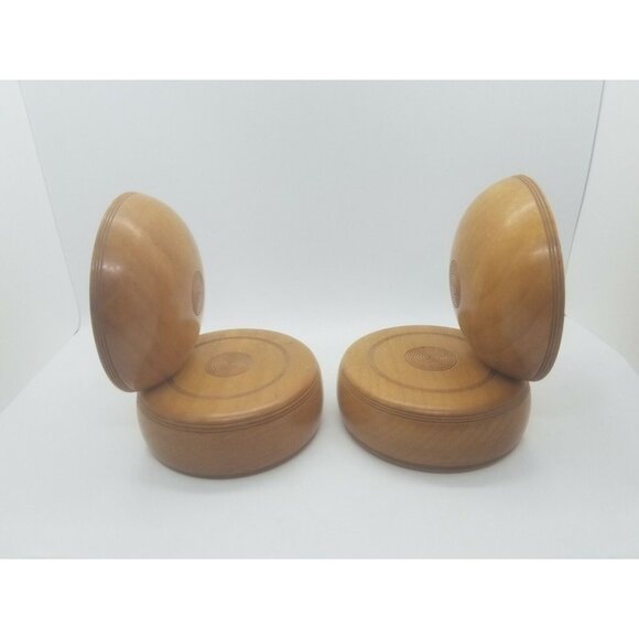 MCM Bookends Art Craft Woods Maple Hand Made British Columbia Boho Art Deco - Picture 5 of 7